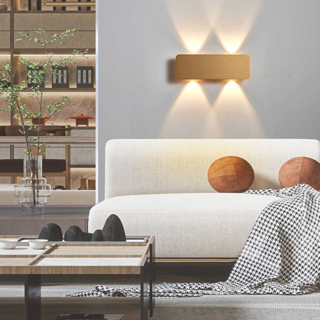 Modern Rectangular LED Wall Light Aluminum Minimalist Design 5 Colors Ambient Lighting Hallway Living Room | Sansoti