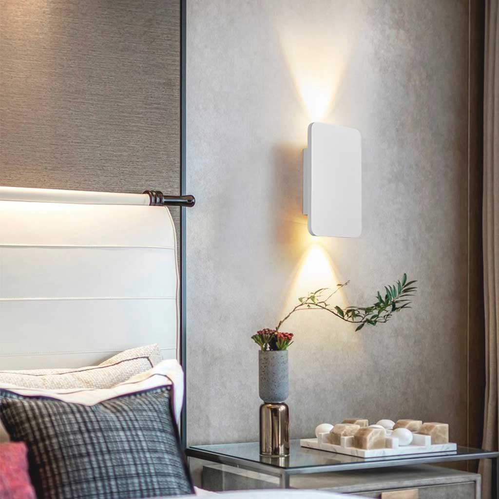 Modern Rectangular LED Wall Light Aluminum Minimalist Design 5 Colors Ambient Lighting Hallway Living Room | Sansoti