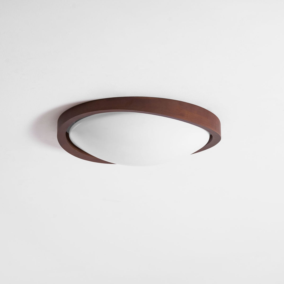 Wooden Ceiling Light with Curved Edge – Scandinavian Design with Walnut Finish & Warm Lighting for Living Room Bedroom | Sansoti
