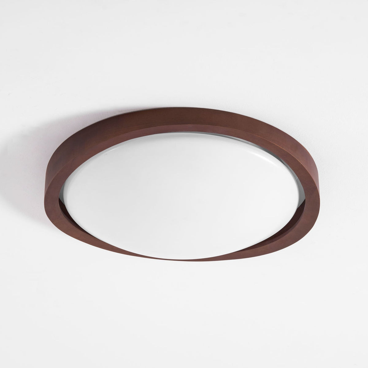 Wooden Ceiling Light with Curved Edge – Scandinavian Design with Walnut Finish & Warm Lighting for Living Room Bedroom | Sansoti