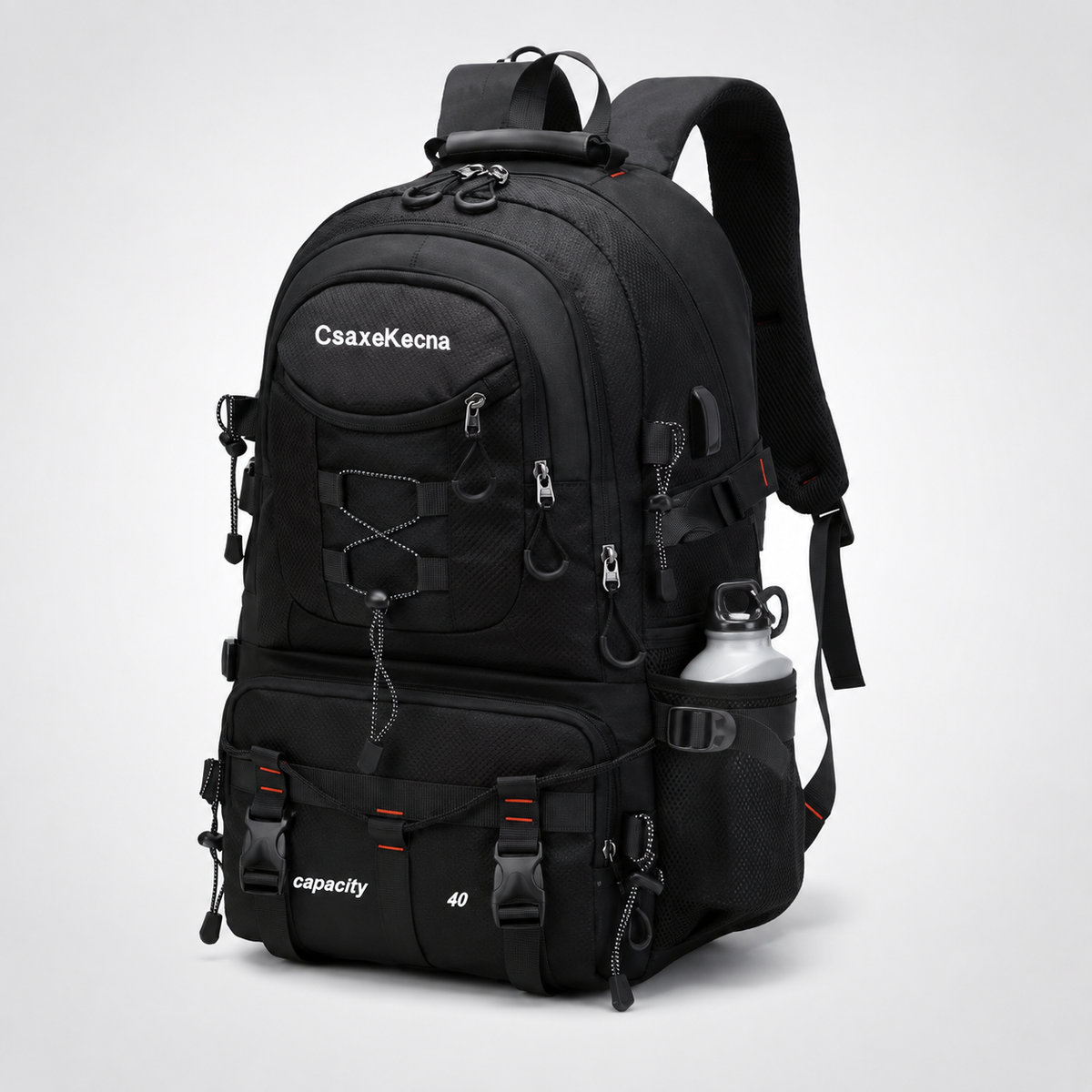 Trekkingrucksack 40 Liter mit USB-Anschluss, ergonomisch und wasserdicht, zum Wandern, für Bergtouren, Outdoor-Aktivitäten, Camping und Reisen | Sansoti