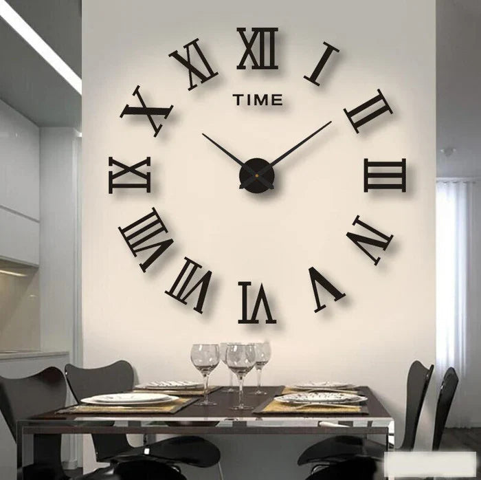 3D Wall Clock with Modern Number Display and Silent Movement — Decorative Time Accent for Living Room, Bedroom or Office in Black, Silver, Gold or Red | Sansoti