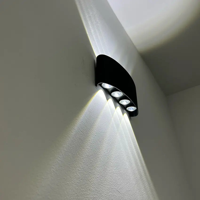 Applique murale moderne aluminium noir & blanc IP44 blanc chaud intérieur & extérieur | Sansoti
