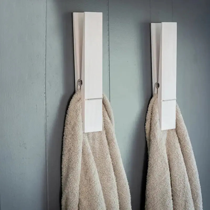 Wall Hook Clip Wood Towel Holder Door Natural Design Bathroom Children's Room | Sansoti