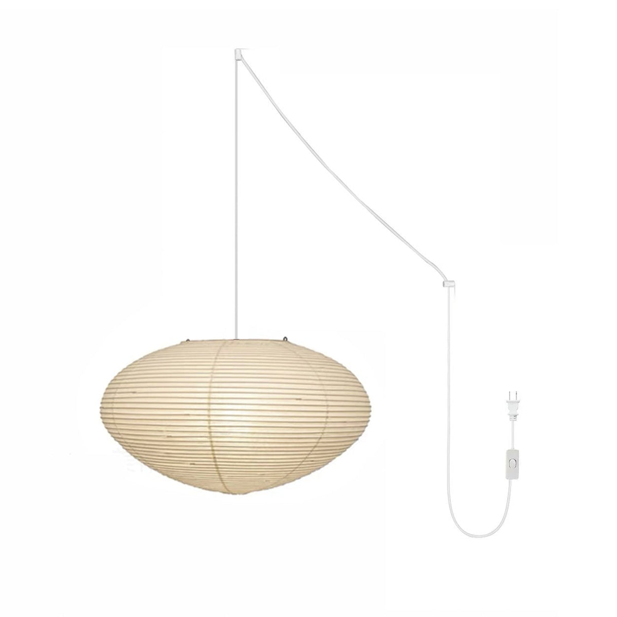 Handgefertigte Washi-Papier-Hängeleuchte – japanisches Design mit E26/E27-Fassung – sanfte Beleuchtung für Wohnzimmer, Schlafzimmer und Esszimmer – inklusive Montagehaken | Sansoti