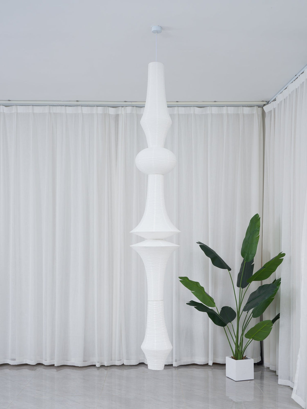 Japanse Hangende Papieren Lamp Zeven Formaten E26/E27 ø33-ø43cm 150-460cm Hoogte Mulberry Washi Moerasschors Translucide Kap Met Handgemaakt Karakter | Sansoti