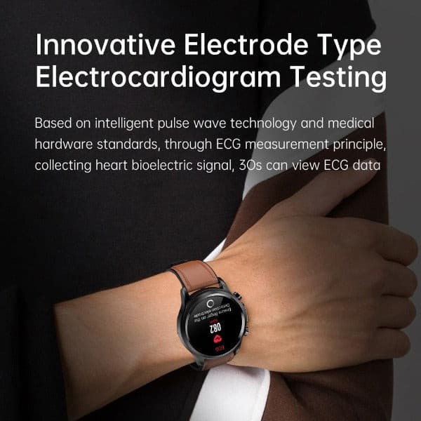 Smartwatch monitorujący zdrowie z pomiarem poziomu cukru we krwi i pulsem, wodoodporny tracker fitness | Sansoti