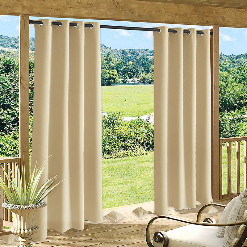 Waterproof Outdoor Curtain with Weight Bags – Blackout Privacy & UV Protection for Patio & Veranda | Sansoti