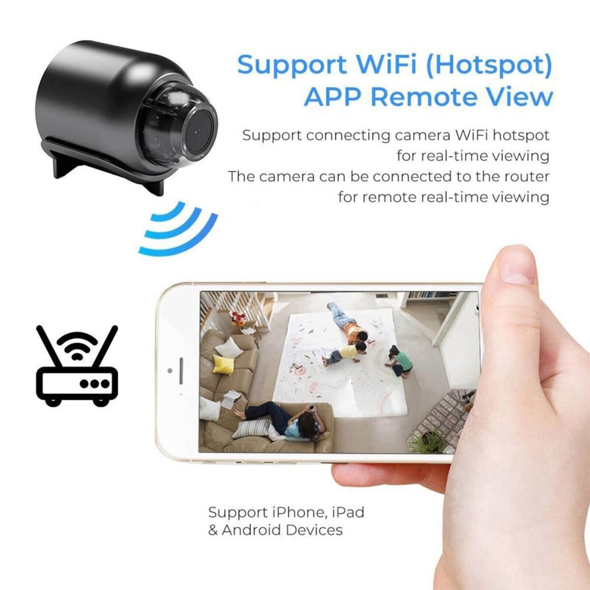 Waterproof Mini Security Camera with Night Vision WiFi 1080P HD 160° Wide Angle | Sansoti