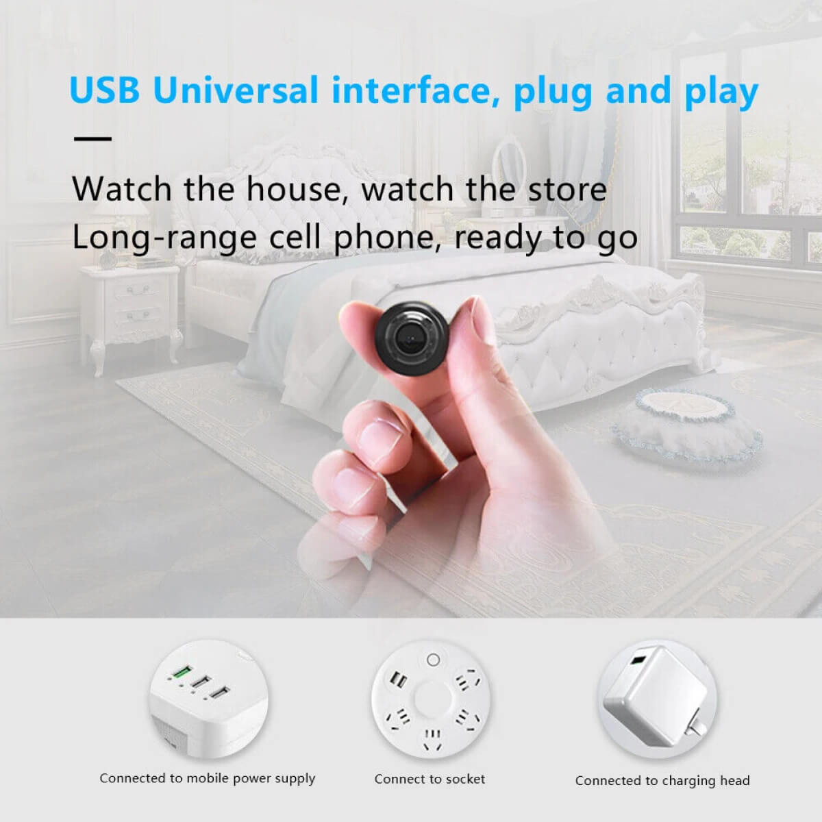 Waterproof Mini Security Camera with Night Vision WiFi 1080P HD 160° Wide Angle | Sansoti