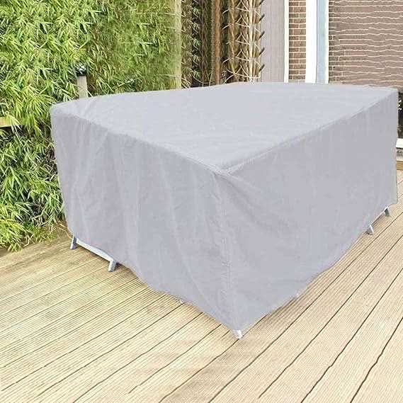 Weerbescherming Hoes voor Tuinmeubelen Waterdicht Polyester Zwart Zilver voor Patio Balkon Tuin Buiten | Sansoti