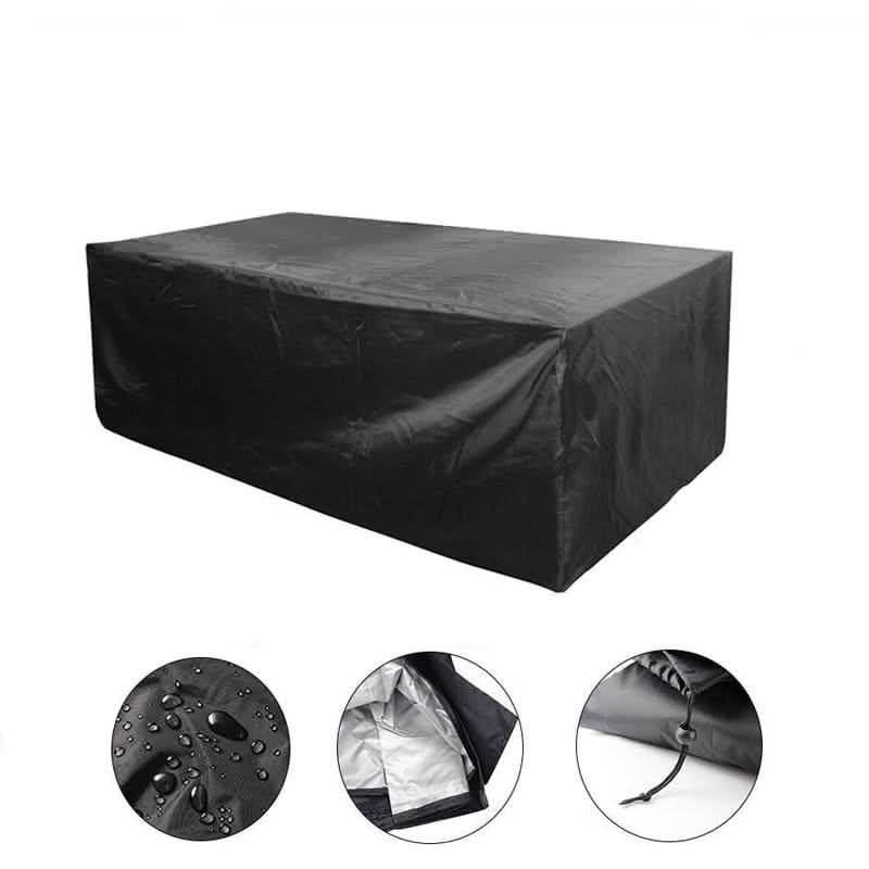 Weerbescherming Hoes voor Tuinmeubelen Waterdicht Polyester Zwart Zilver voor Patio Balkon Tuin Buiten | Sansoti