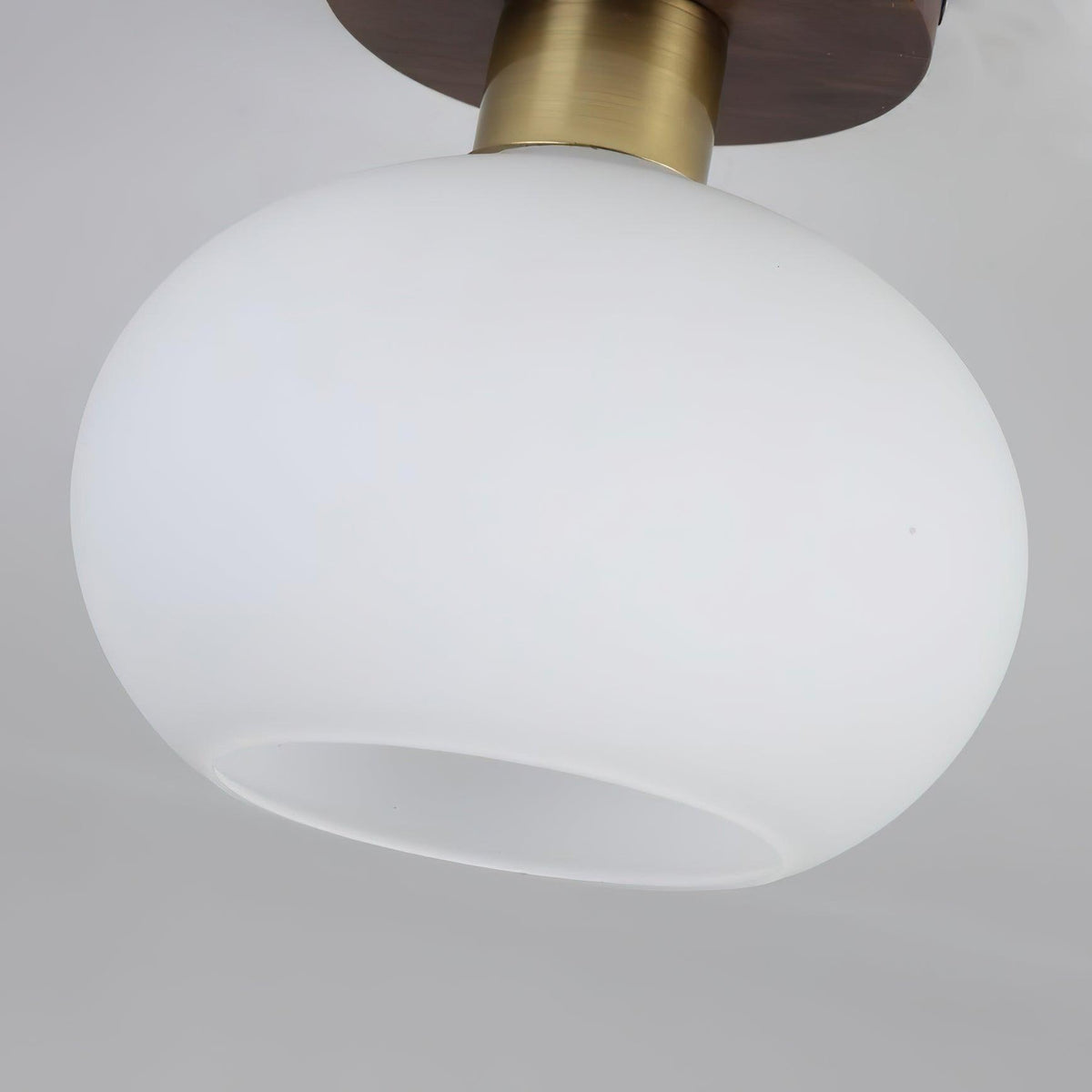 Ceiling Lamp Walnut Copper Glass White Ø18cm Living Room Bedroom Hallway Opal Globe Ceiling Light Retro Ambient Lighting | Sansoti