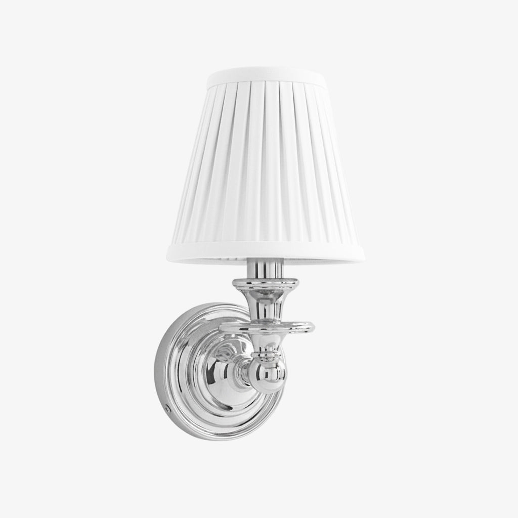 Wall Lamp Adjustable Arm Swan-Neck Fabric Shade Dia 8.9 x H 14 cm Wrought Iron Chrome Black Brass Wall-Mounted | Sansoti