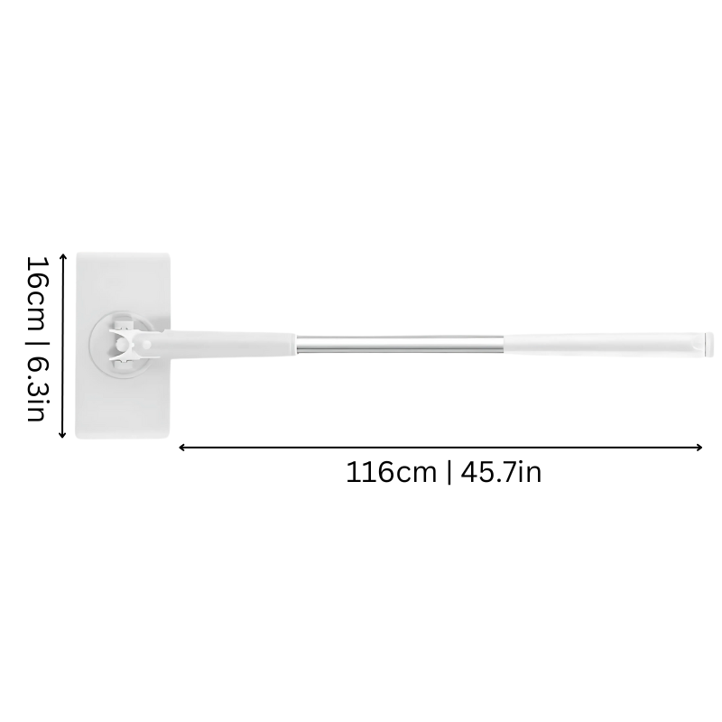 Flachmopp mit Klicksystem für Tücher, teleskopierbar 71-116cm, Bodenwischer zur freihändigen Schmutzreinigung | Sansoti