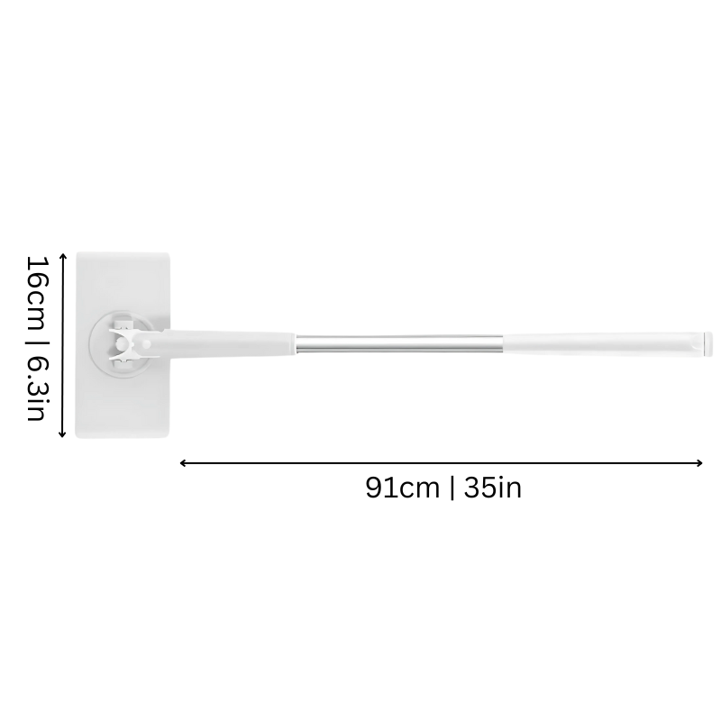 Flachmopp mit Klicksystem für Tücher, teleskopierbar 71-116cm, Bodenwischer zur freihändigen Schmutzreinigung | Sansoti