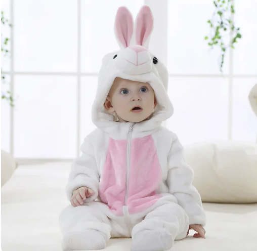 Body bébé panda coton polyester noir blanc Pyjama bébé costume animal avec capuche Unisexe Combinaison bébé | Sansoti