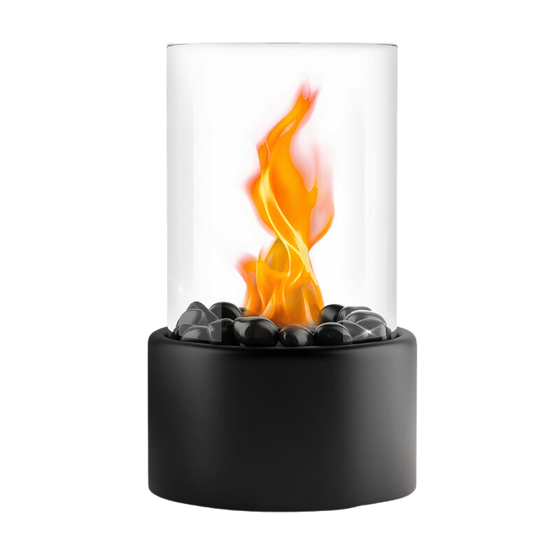 Tafellamp met Echte Vlam – Sfeervolle Olielamp met Glaszylinder en Veiligheidsvoorziening | Sansoti