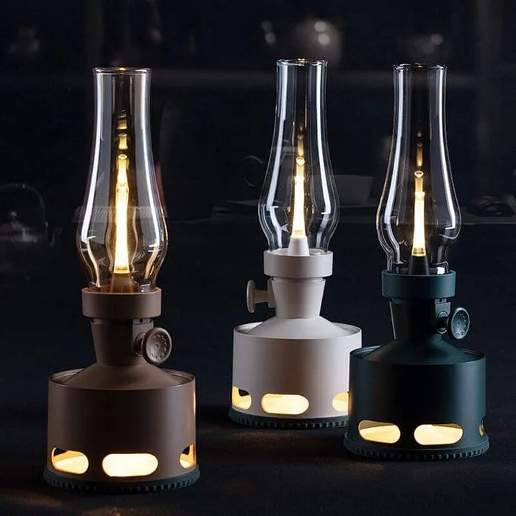 Oplaadbare Vintage Lantaarn LED met Kantelbeveiliging en Blaas-Uitfunctie 4000mAh Batterij 10 Lichtstanden | Sansoti