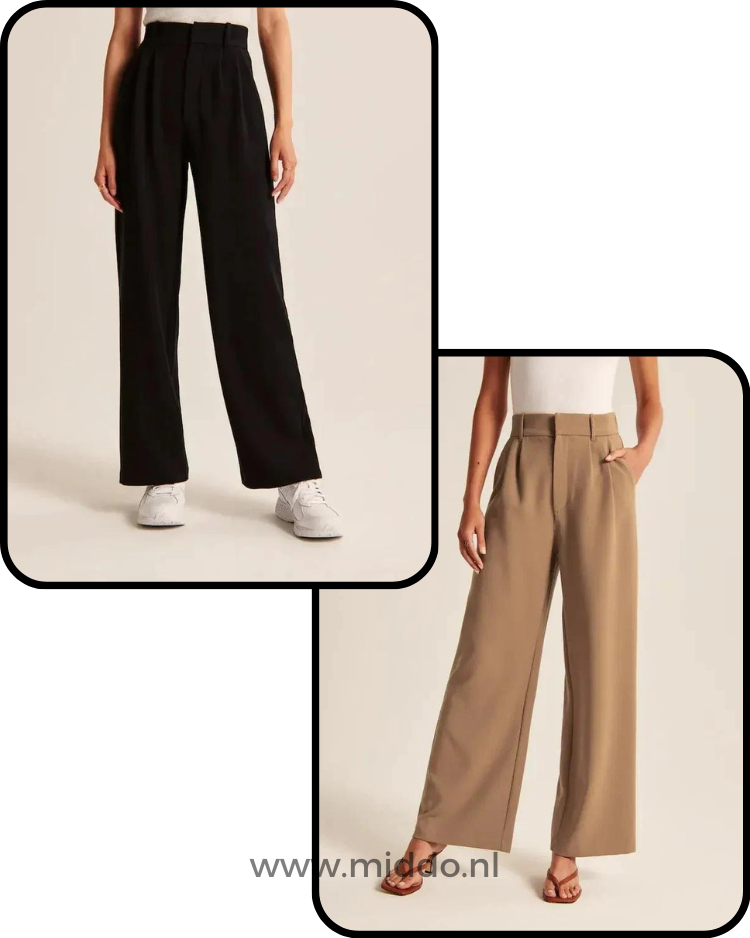 Wijde Damesbroek met Elastische Taille - Comfortabele Pantalon voor Elke Gelegenheid - Meerdere Kleuren | Sansoti