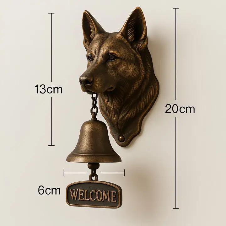 Timbre con perro – Campanilla vintage de hierro fundido para dar una cálida bienvenida | Sansoti