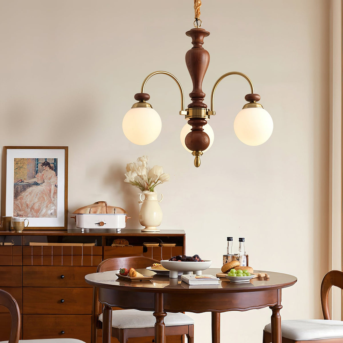 Pendant Lamp Industrial 8 Arms Walnut Color Gold Living Room Dining Room Spider Lamp Vintage Pendant Lamp Ceiling Lamp Adjustable | Sansoti