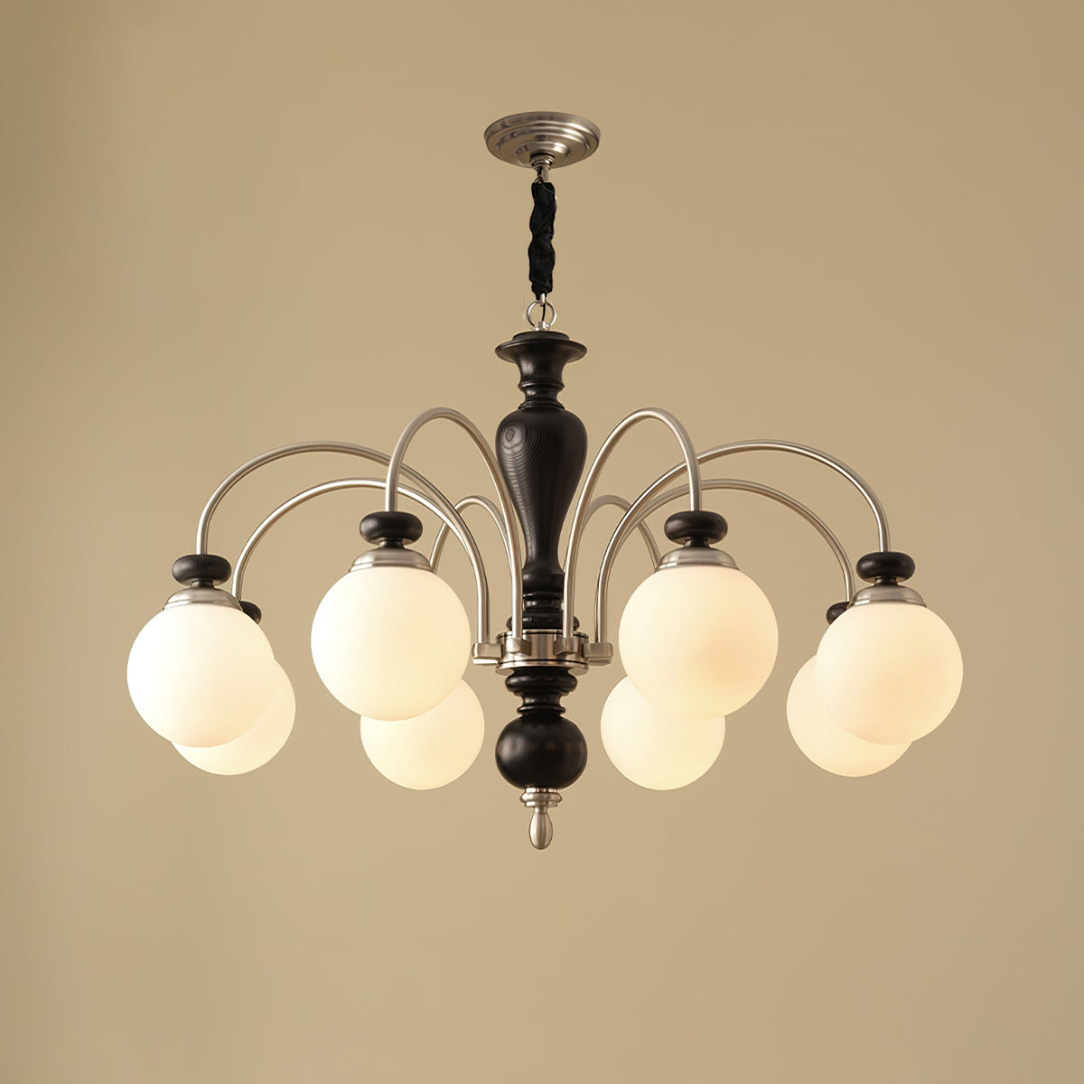 Suspension industrielle 8 bras couleur noyer or salon salle à manger lampe araignée vintage lampe pendante plafonnier réglable | Sansoti
