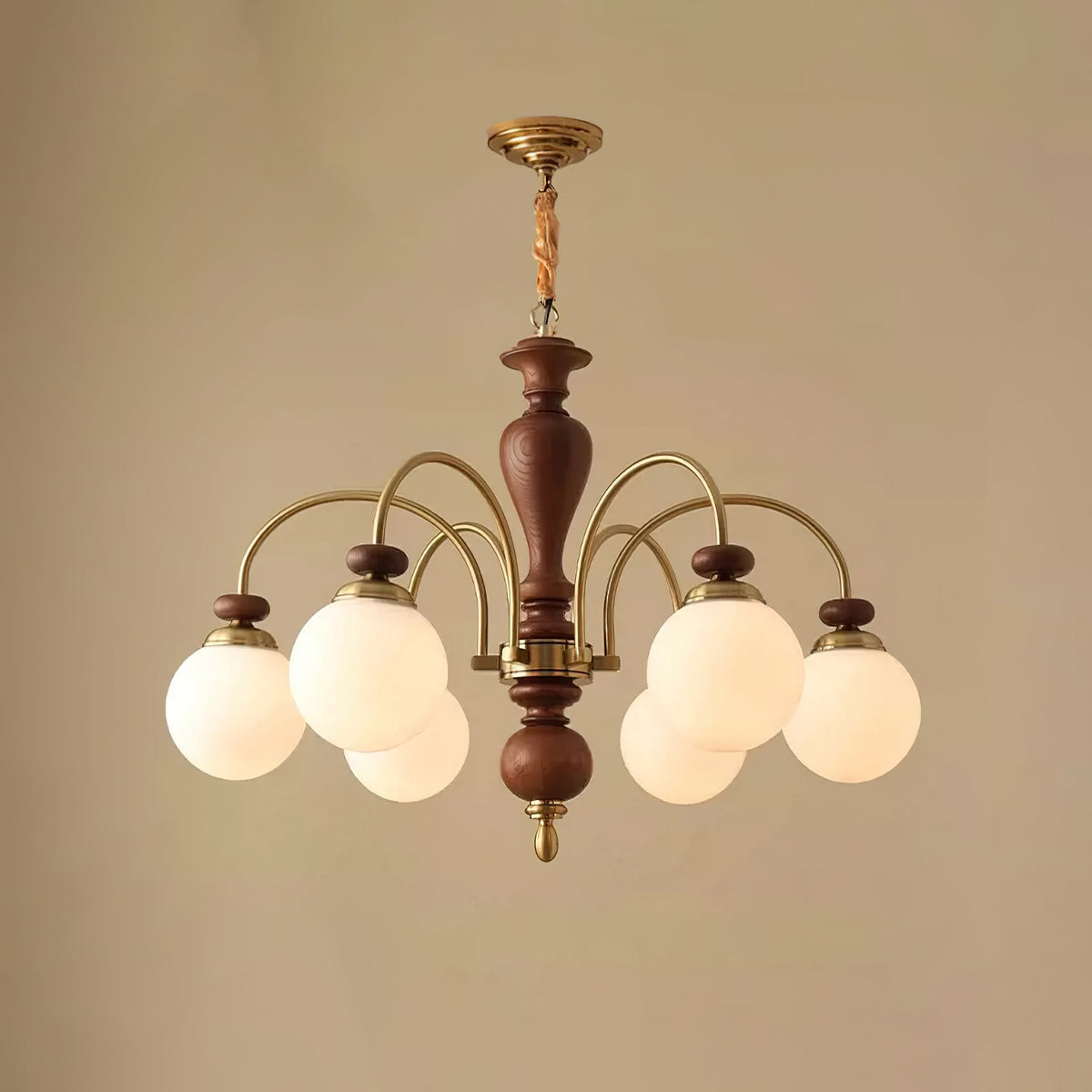Suspension industrielle 8 bras couleur noyer or salon salle à manger lampe araignée vintage lampe pendante plafonnier réglable | Sansoti