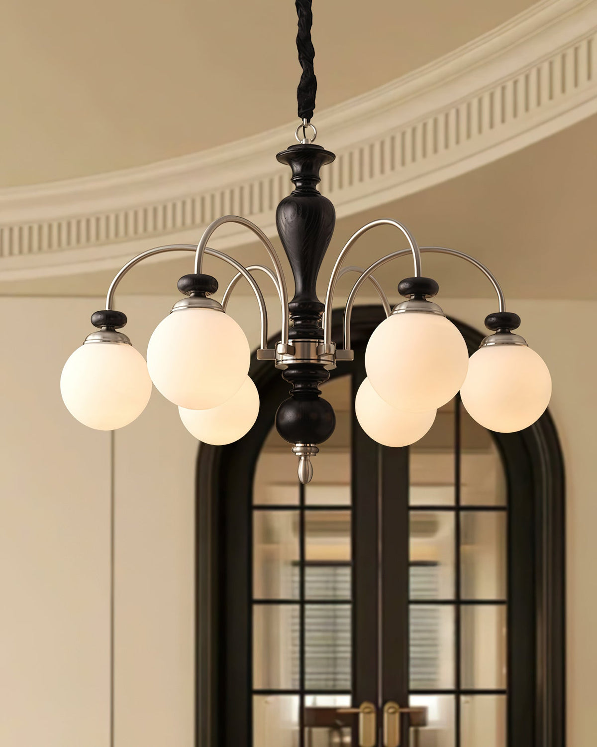 Suspension industrielle 8 bras couleur noyer or salon salle à manger lampe araignée vintage lampe pendante plafonnier réglable | Sansoti