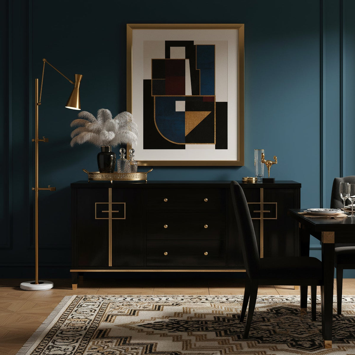 Stehlampe mit Staffeleihalter Goldfarbenes Gestell Marmorfuß E26/E27 Max 40W Moderne Beleuchtung für Kunstwerke und Interieur | Sansoti