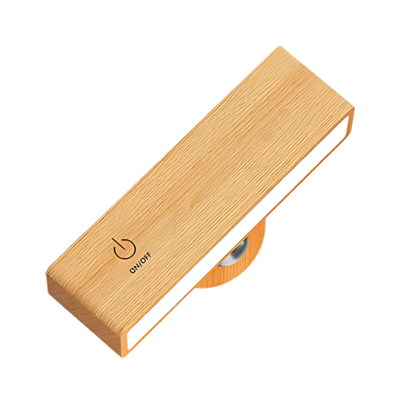 Wireless Wall Lamp with Touch Control Wooden Dimmable Timer 3 Light Modes Rechargeable USB Ambient Light Reading Lamp | Sansoti