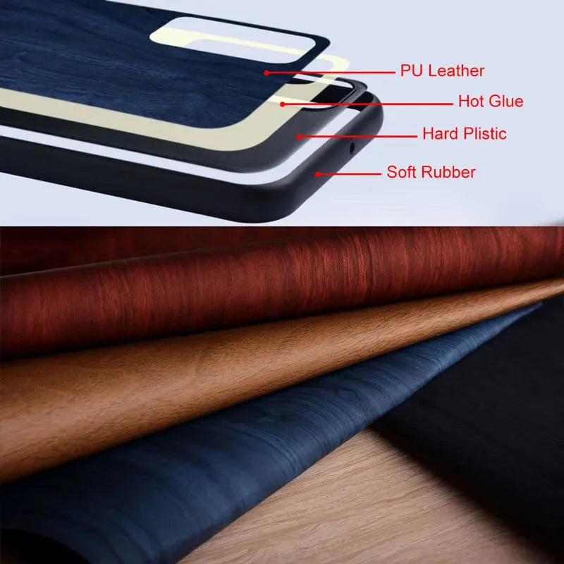 Wooden Phone Case for Google Pixel, Shock-Absorbing PU Leather, Anti-Slip, Precision Cutouts, Optimal Protection | Sansoti