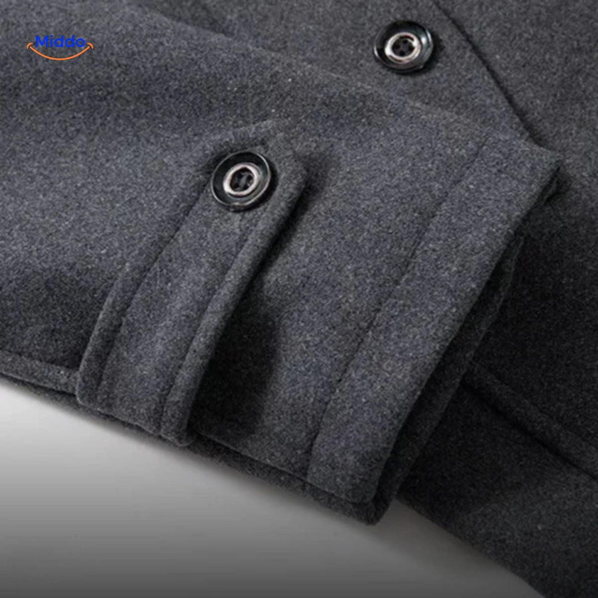 Long Men's Winter Coat Wool Blend Double Collar Trench Coat Epaulettes Warm Classic Stylish Autumn Winter | Sansoti
