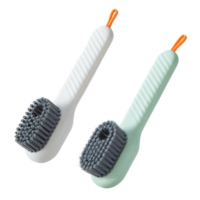 Cleaning Brush with Soap Holder 2 Pieces Multi-Purpose Household Stain Removal Kitchen Bathroom | Sansoti