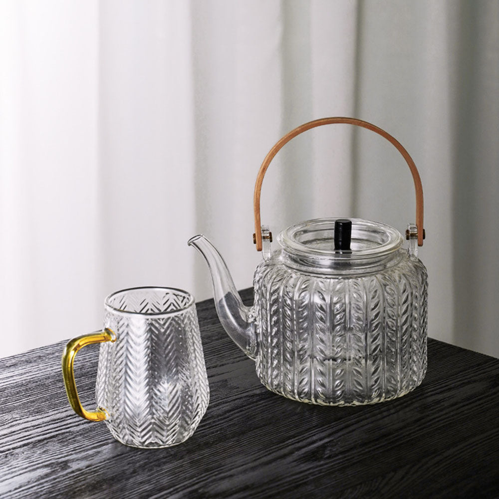 Glasteekanne mit Infuser hitzebeständiges Borosilikatglas 1 Liter | Sansoti