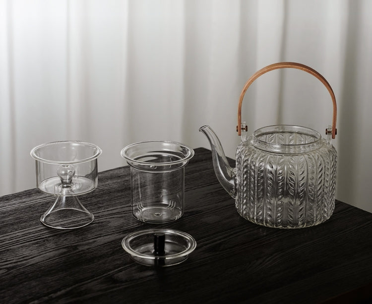 Glass Teapot With Infuser Heat-Resistant Borosilicate Glass 1 Liter | Sansoti