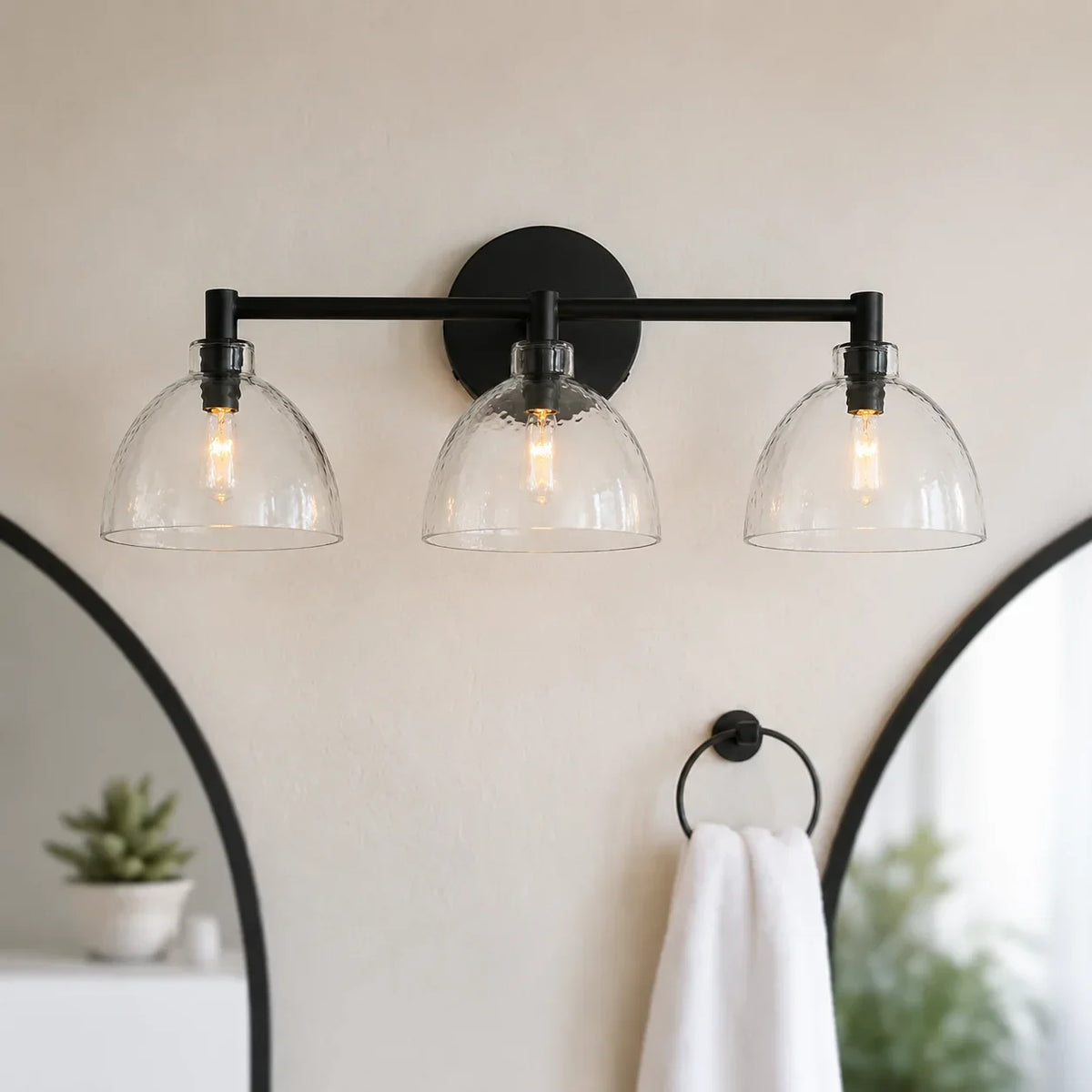 Wall Lamp Recycled Glass Antique Brass – Minimalist Wall Lighting for Bathroom, Hallway, Entrance & Bedroom | Sansoti