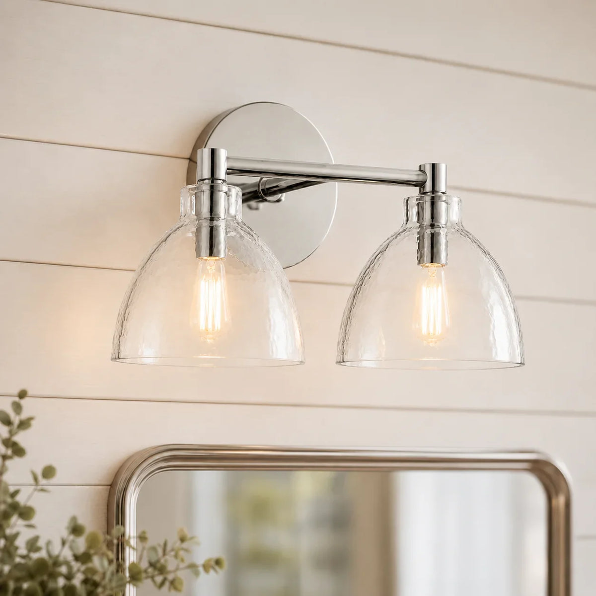 Wall Lamp Recycled Glass Antique Brass – Minimalist Wall Lighting for Bathroom, Hallway, Entrance & Bedroom | Sansoti
