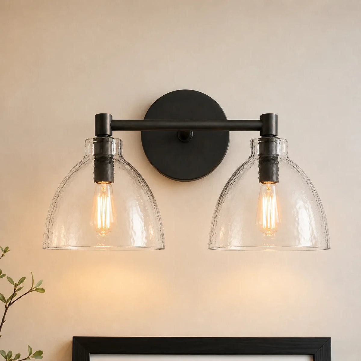 Wall Lamp Recycled Glass Antique Brass – Minimalist Wall Lighting for Bathroom, Hallway, Entrance & Bedroom | Sansoti