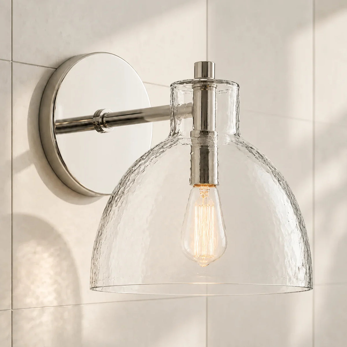 Wall Lamp Recycled Glass Antique Brass – Minimalist Wall Lighting for Bathroom, Hallway, Entrance & Bedroom | Sansoti