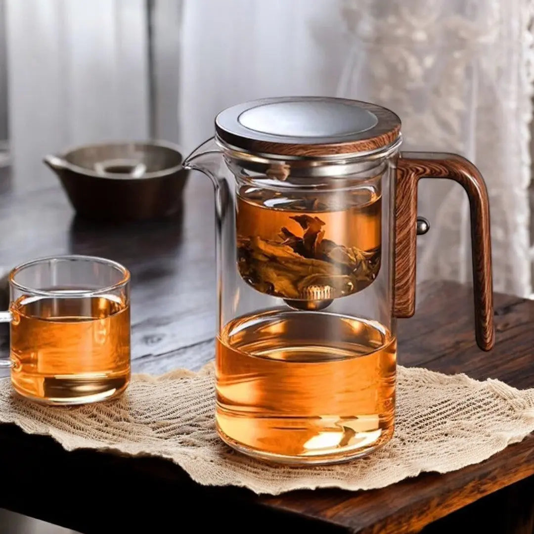 Glazen Theepot Magnetisch Filter Losse Thee Kruidenthee Elegant Hittebestendig | Sansoti