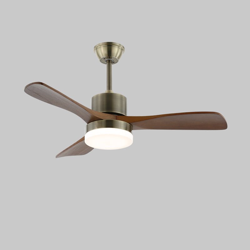 Deckenventilator mit Beleuchtung – Minimalistischer Ventilator in Silber und Holz – 6 Geschwindigkeiten – Fernbedienung – 106/132 cm – LED 35W – Deckenleuchte mit Ventilationsfunktion | Sansoti