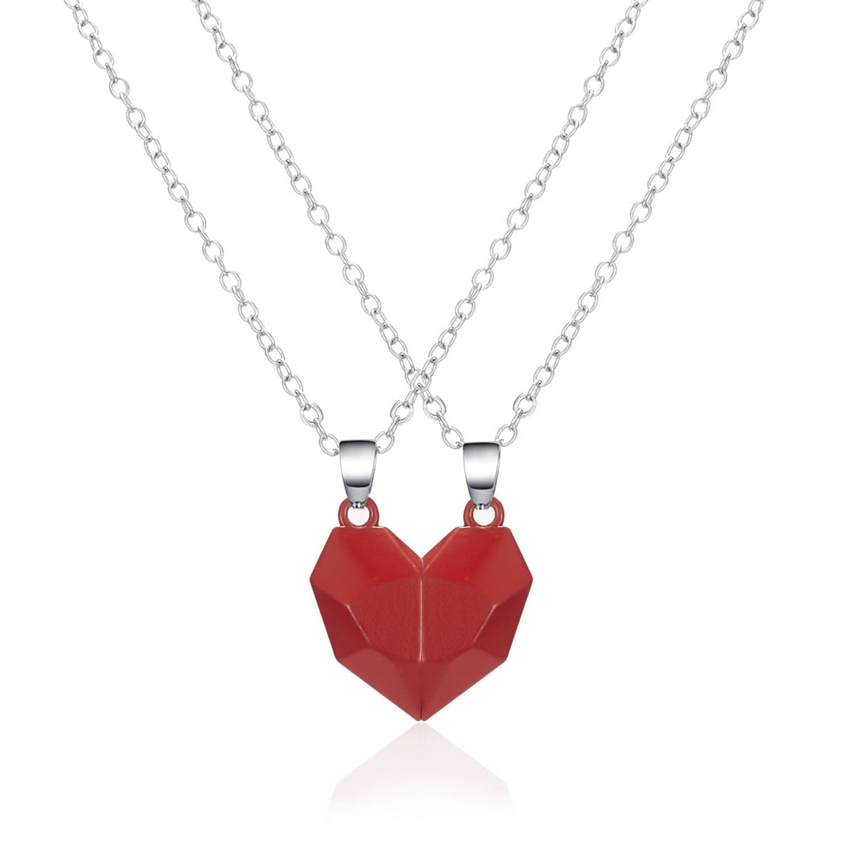 Magnetic Heart-Shaped Couple Necklace with Projection for Couples, Romantic Jewelry Gift for Valentine's Day | Sansoti