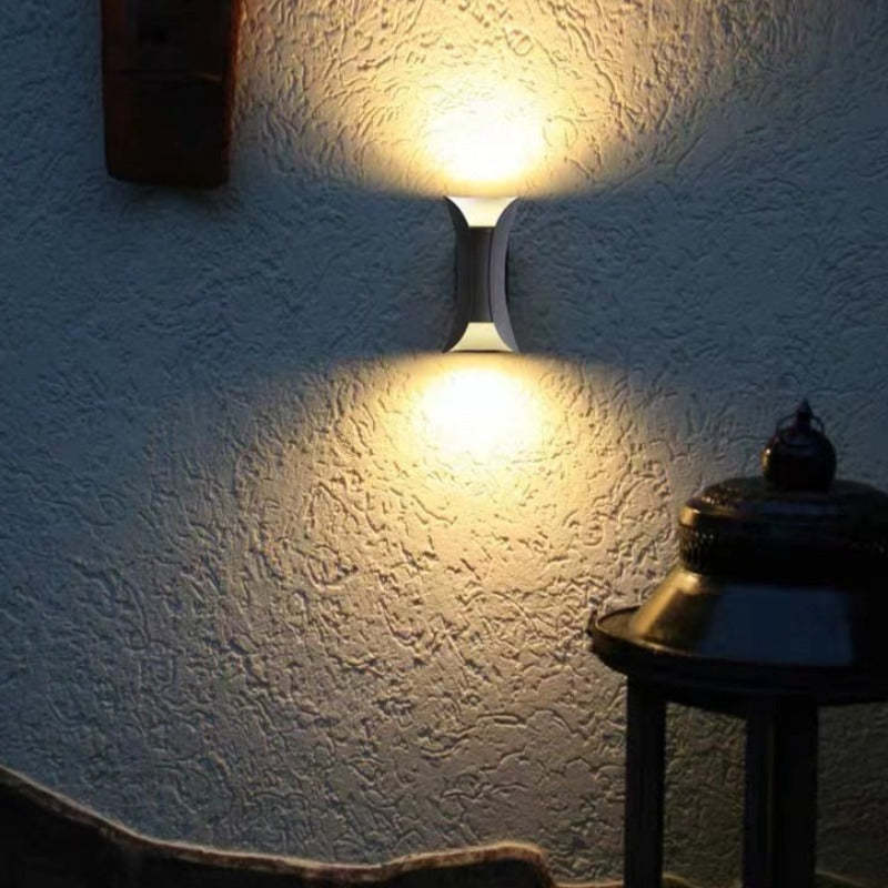Outdoor Wall Lamp Metal Black White LED Modern Design Garden Terrace Entrance Facade Cozy | Sansoti