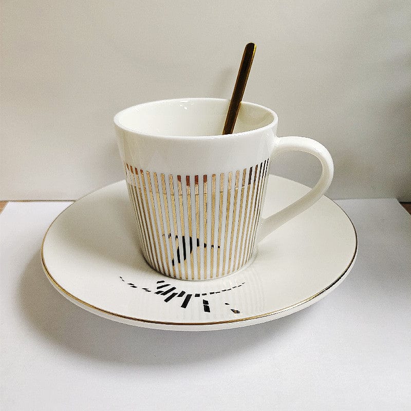 Coffee Cup with Mirror Reflection Saucer Ceramic Design Set | Sansoti