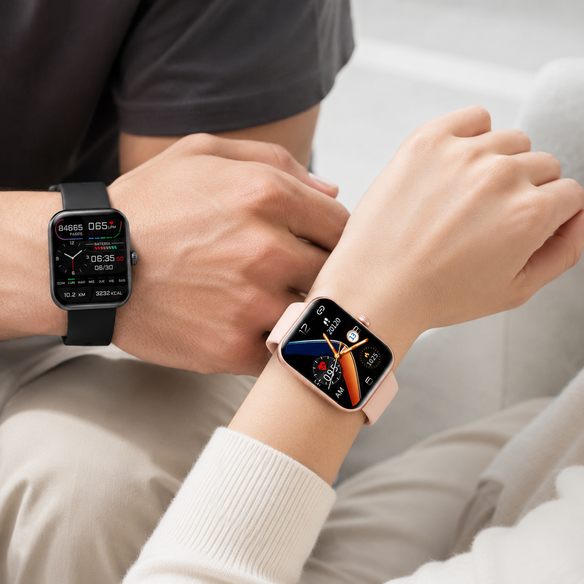 Zegarek zdrowotny z pomiarem tętna, ciśnienia krwi i natlenienia, monitorowaniem snu, trybami sportowymi, kompatybilny z iOS i Androidem, z magnetyczną ładowarką | Sansoti