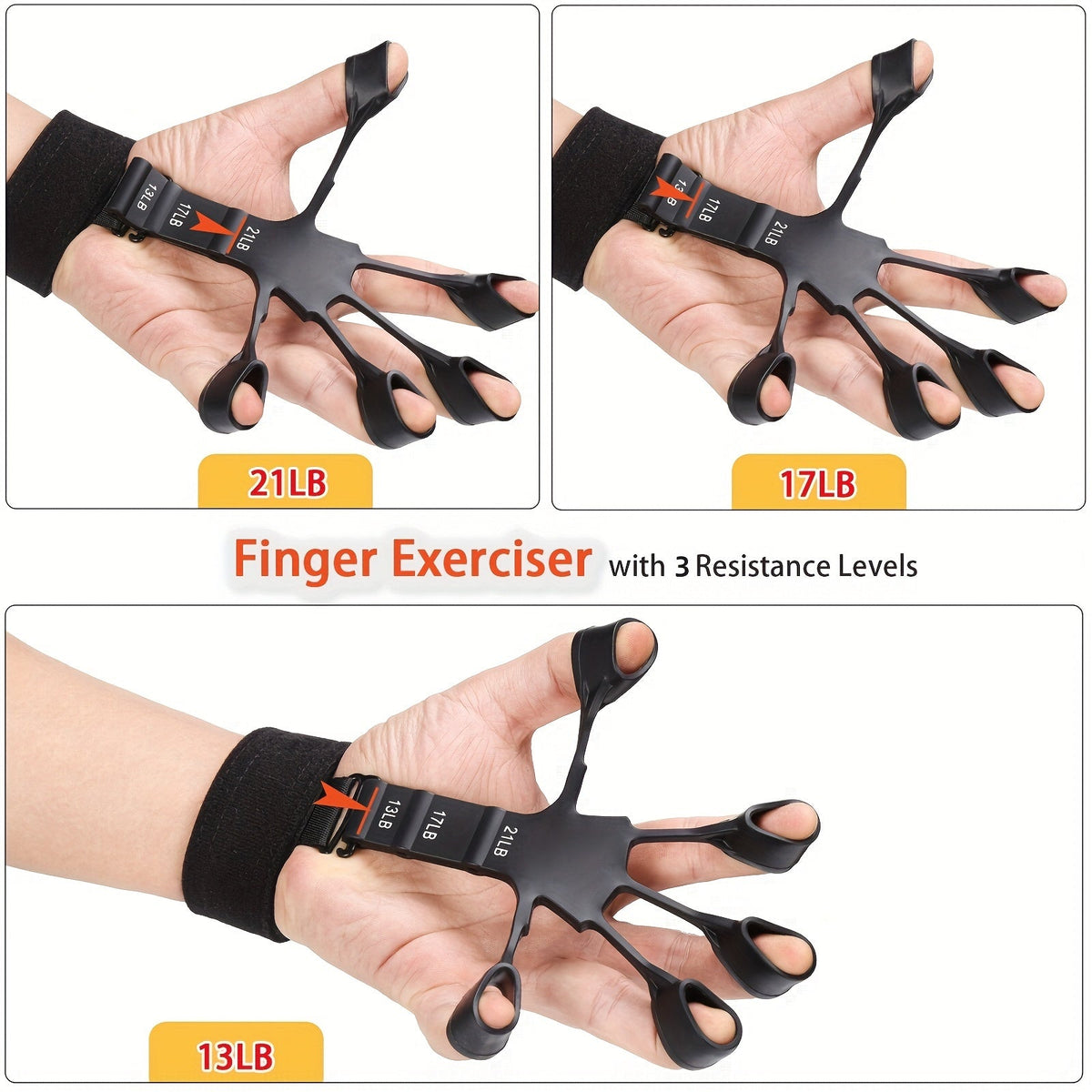Handtrainer Set 5-in-1 für starke Finger und Unterarme – Verstellbar mit Trainingsring und Knetball | Sansoti