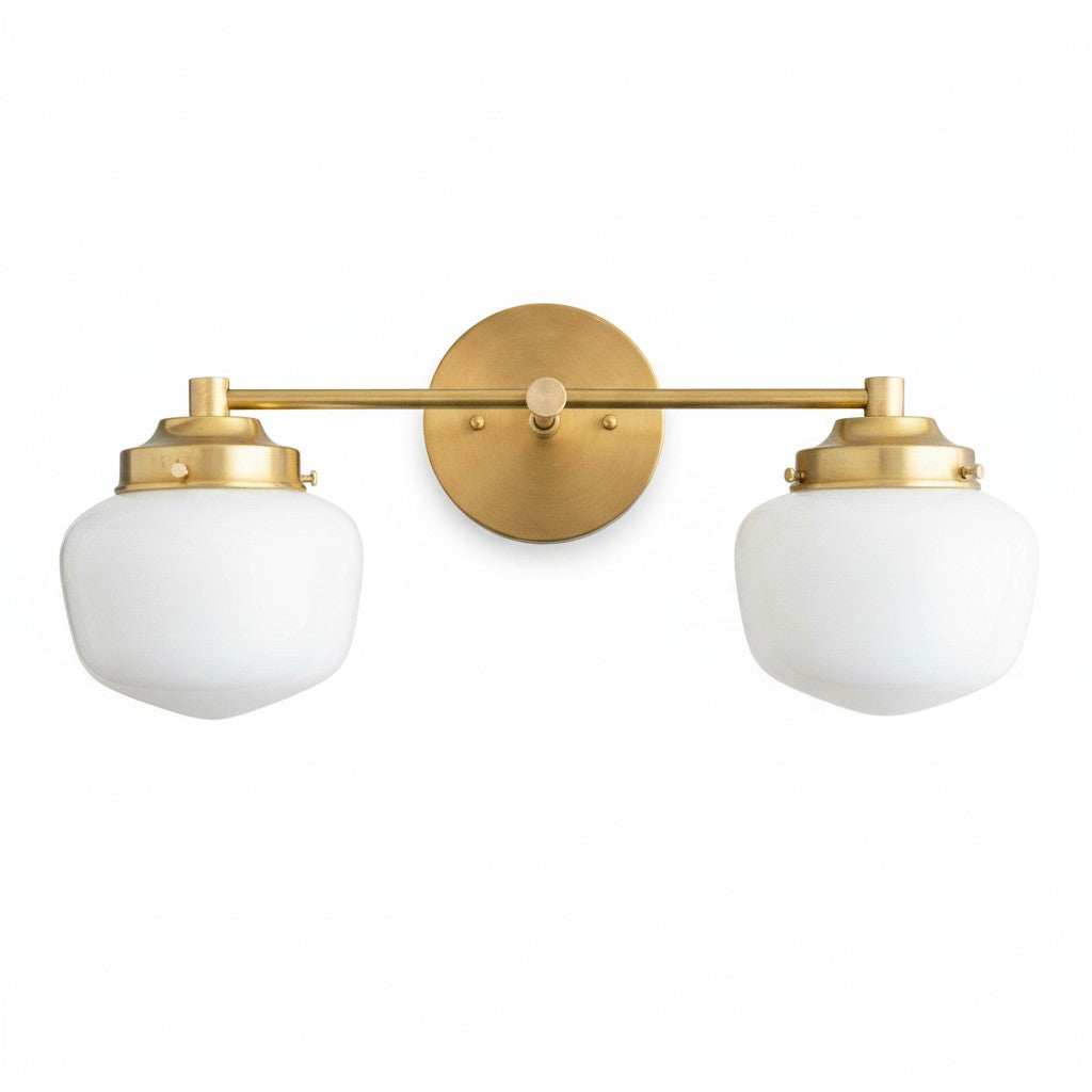 Globe Wall Lamp Classic Bathroom Schoolhouse Lighting Matte Opal Glass for Mirror and Sink | Sansoti
