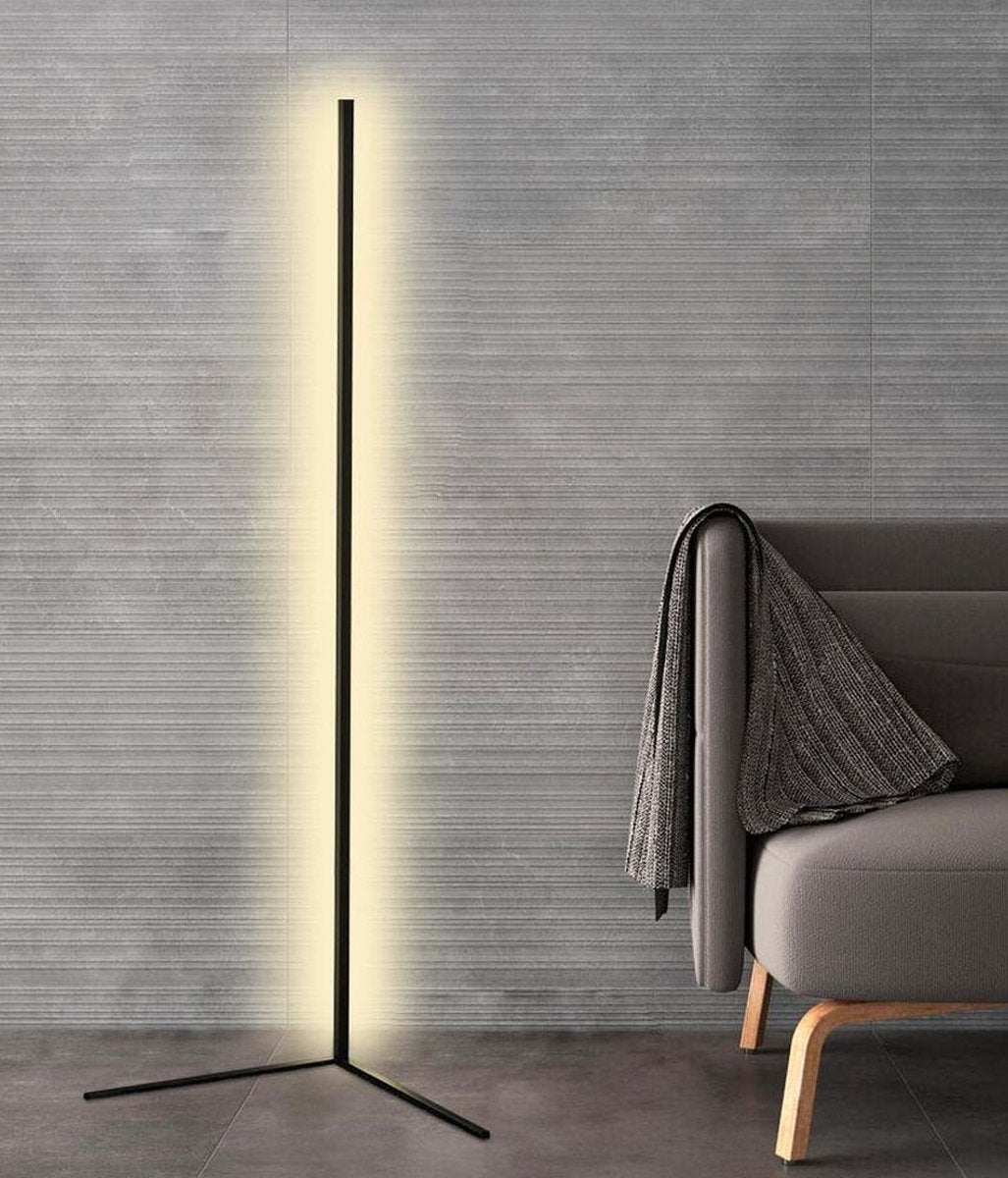 Floor Lamp LED Dimmable Remote Control 142cm Aluminum Minimalist Living Room Bedroom | Sansoti