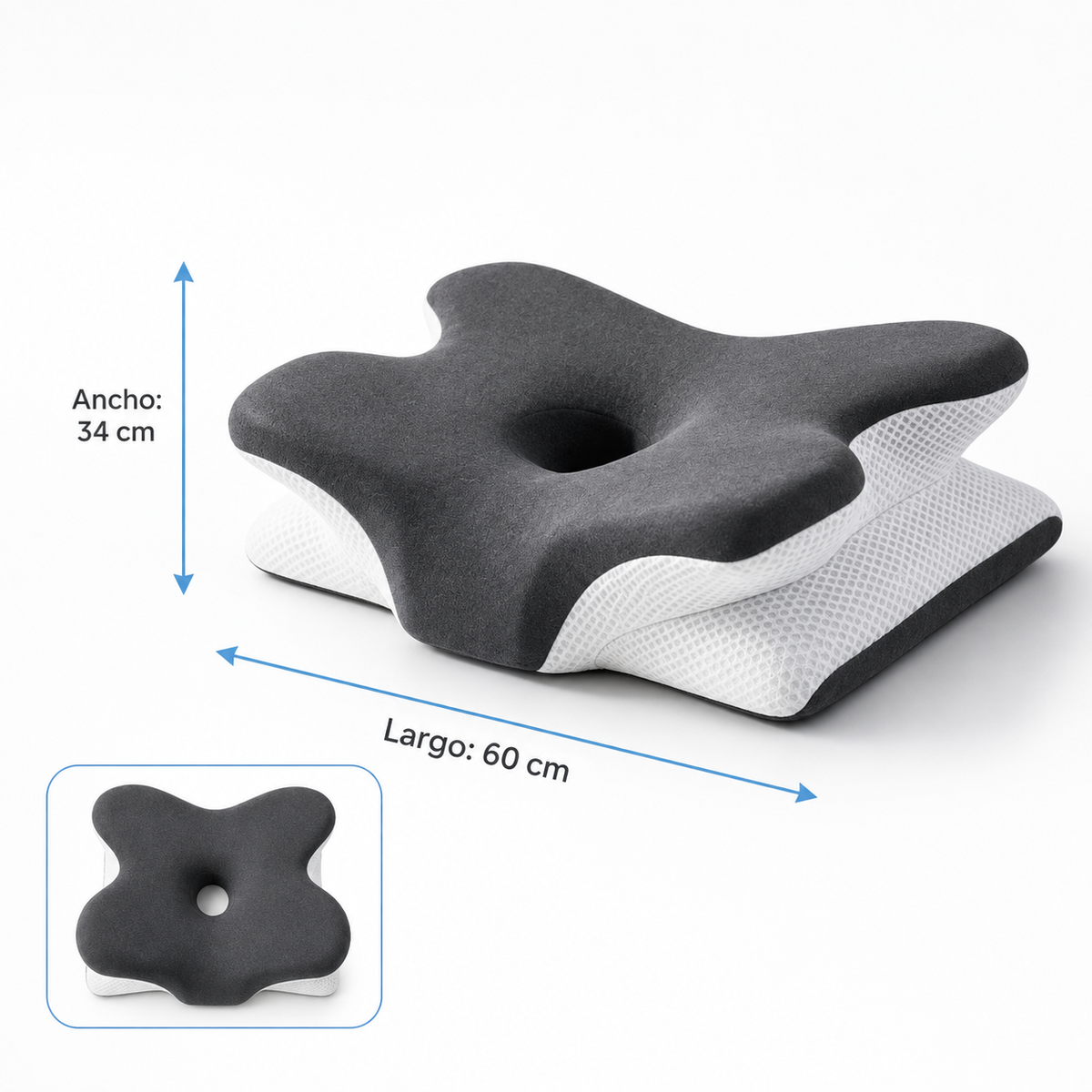Adjustable Memory Foam Neck Pillow Ergonomic Neck Support Sleeping Pillow for Back, Side, and Stomach Sleepers Washable Cover Comfort | Sansoti